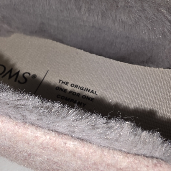 TOMS Women's Alpargata Faux Fur Lined Slip-On Flats dusty rose Sz.7.5 Slippers - Picture 16 of 16